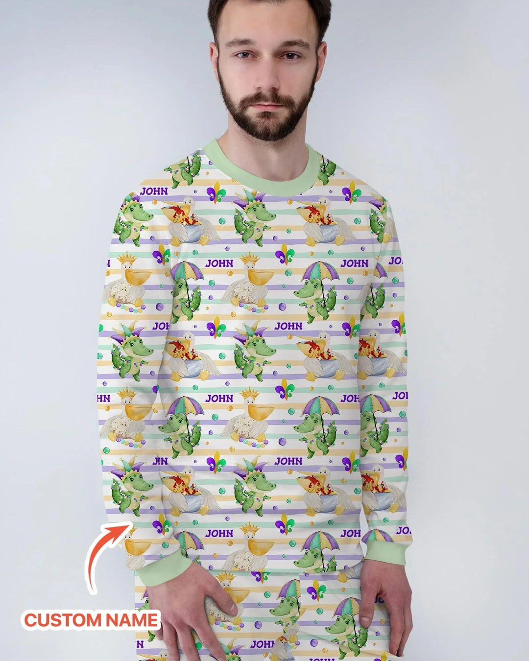 Happy Mardi Gras Adventure Family Matching Bamboo Men's Pajama Set