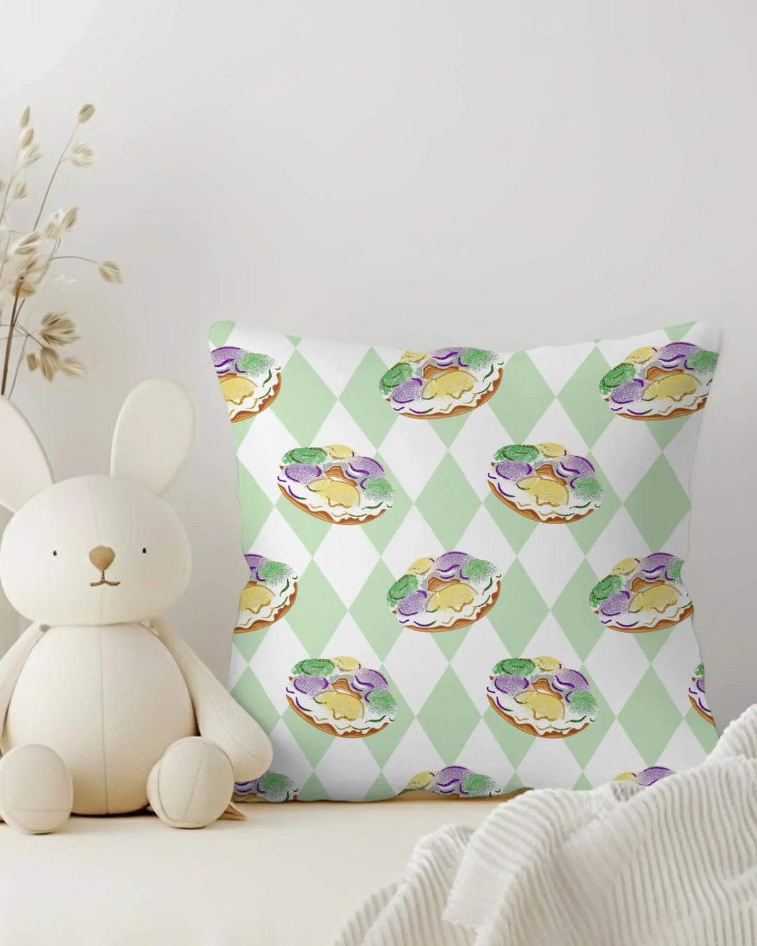 Mardi Gras Donut Bamboo Pillow Case