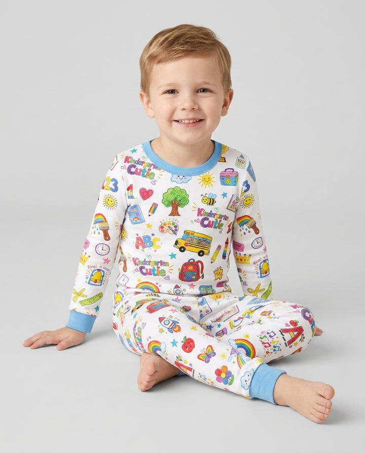 Kindergarten Cutie Bamboo Two Piece Long Sleeve Pajama Set