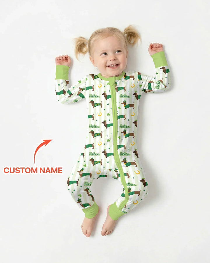 Lucky Dachshunds St. Patrick's Day Family Matching Bamboo Convertible Zippy