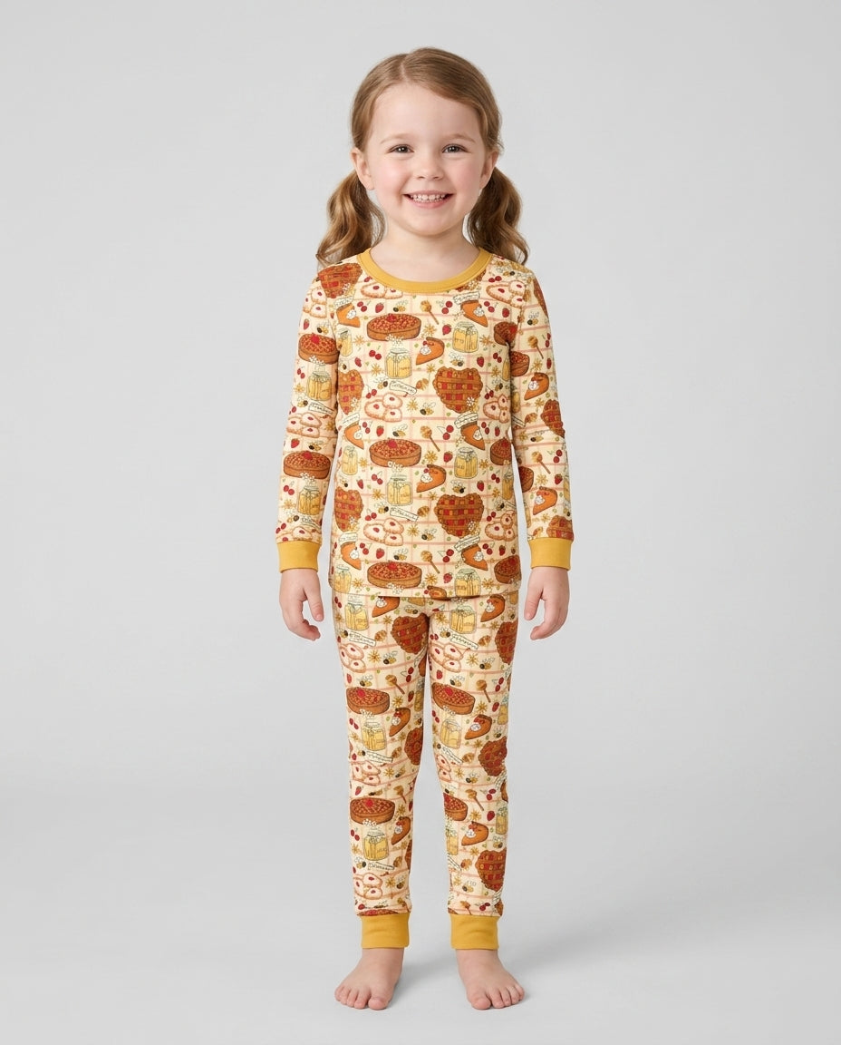 Harvest Pie Picnic Bamboo Two Piece Long Sleeve Pajama Set