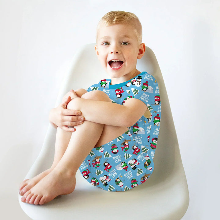 Chillin Like A Penguin Bamboo Two Piece Short Sleeve Shorts Pajama Set