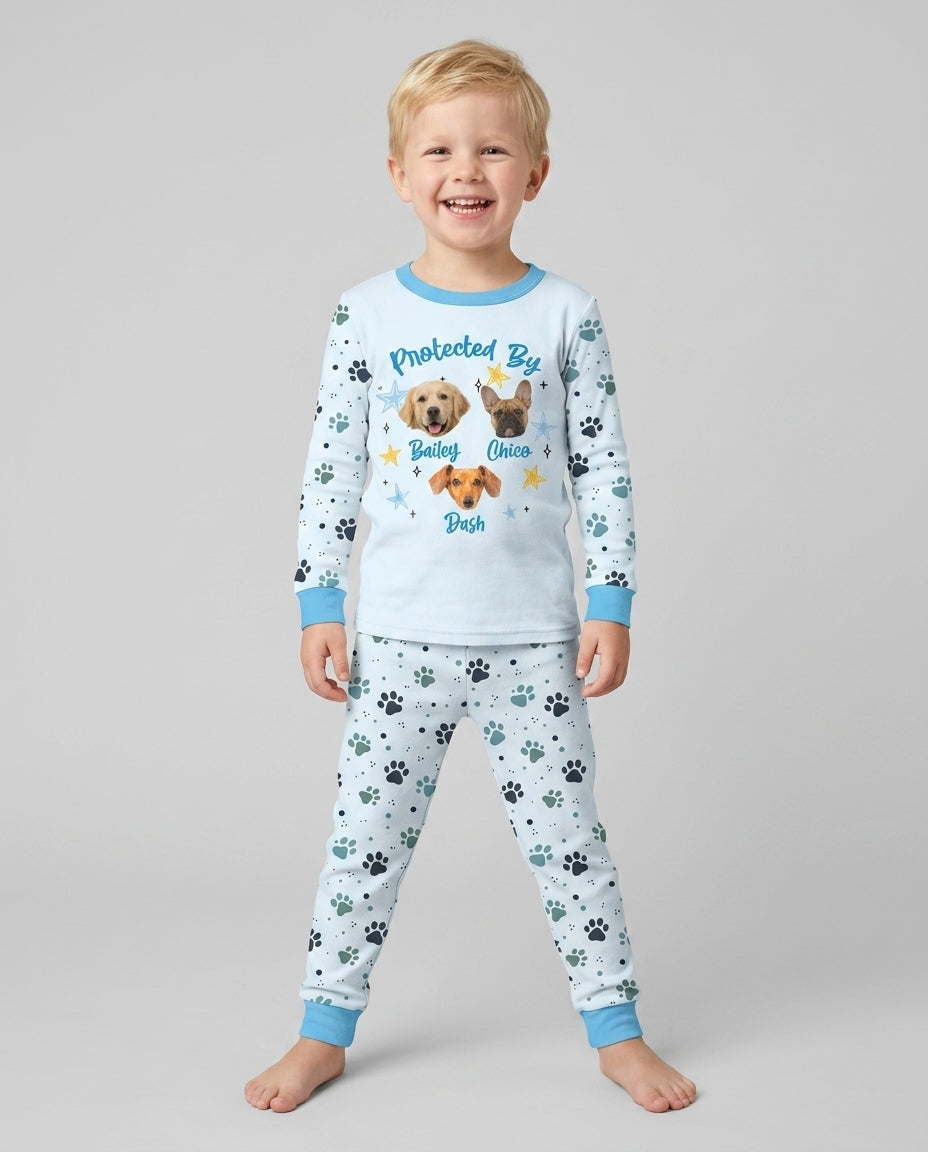 Cute Pet Photo Bamboo Two Piece Long Sleeve Pajama Set