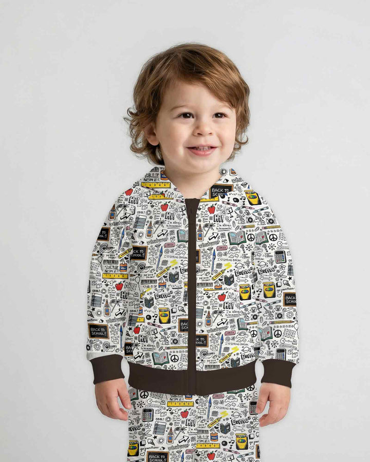 School Days Doodles Bamboo Zip Hoodie