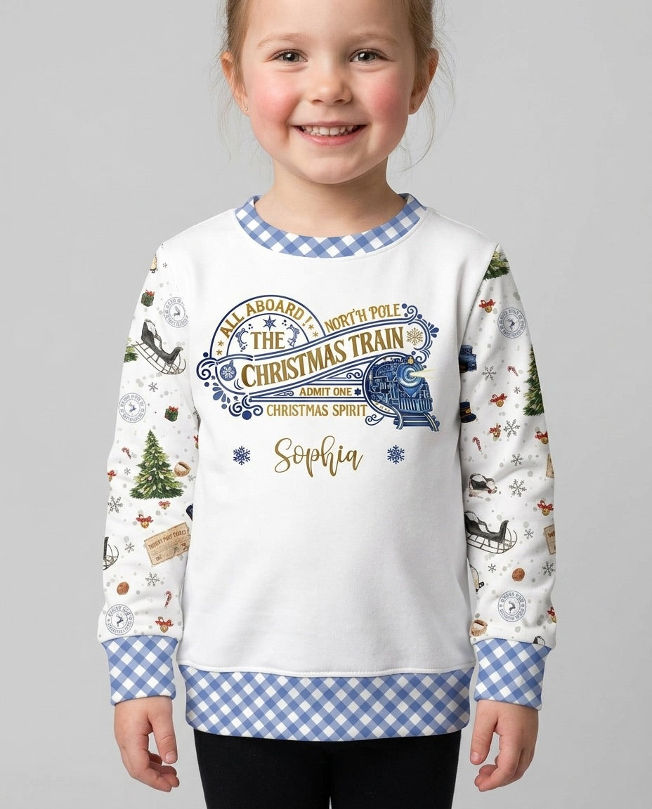 Custom Name North Pole Adventure Bamboo Crewneck Sweatshirt