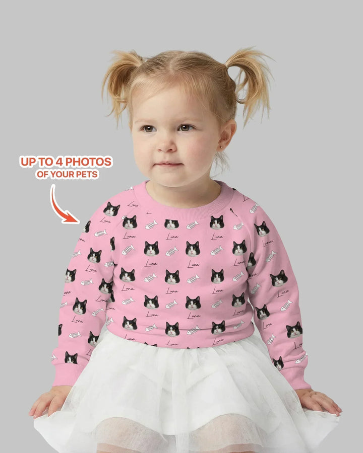 Custom Name and Pet Photos Bamboo Crewneck Sweatshirt