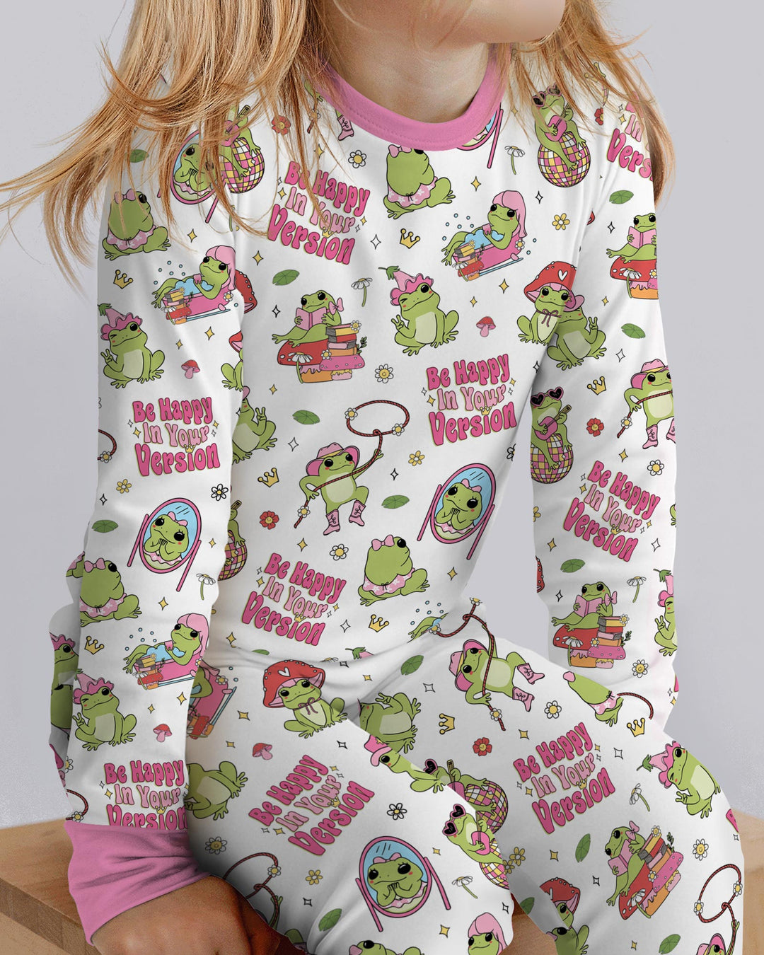 Be Happy In Your Version Bamboo Two Piece Long Sleeve Pajama Set