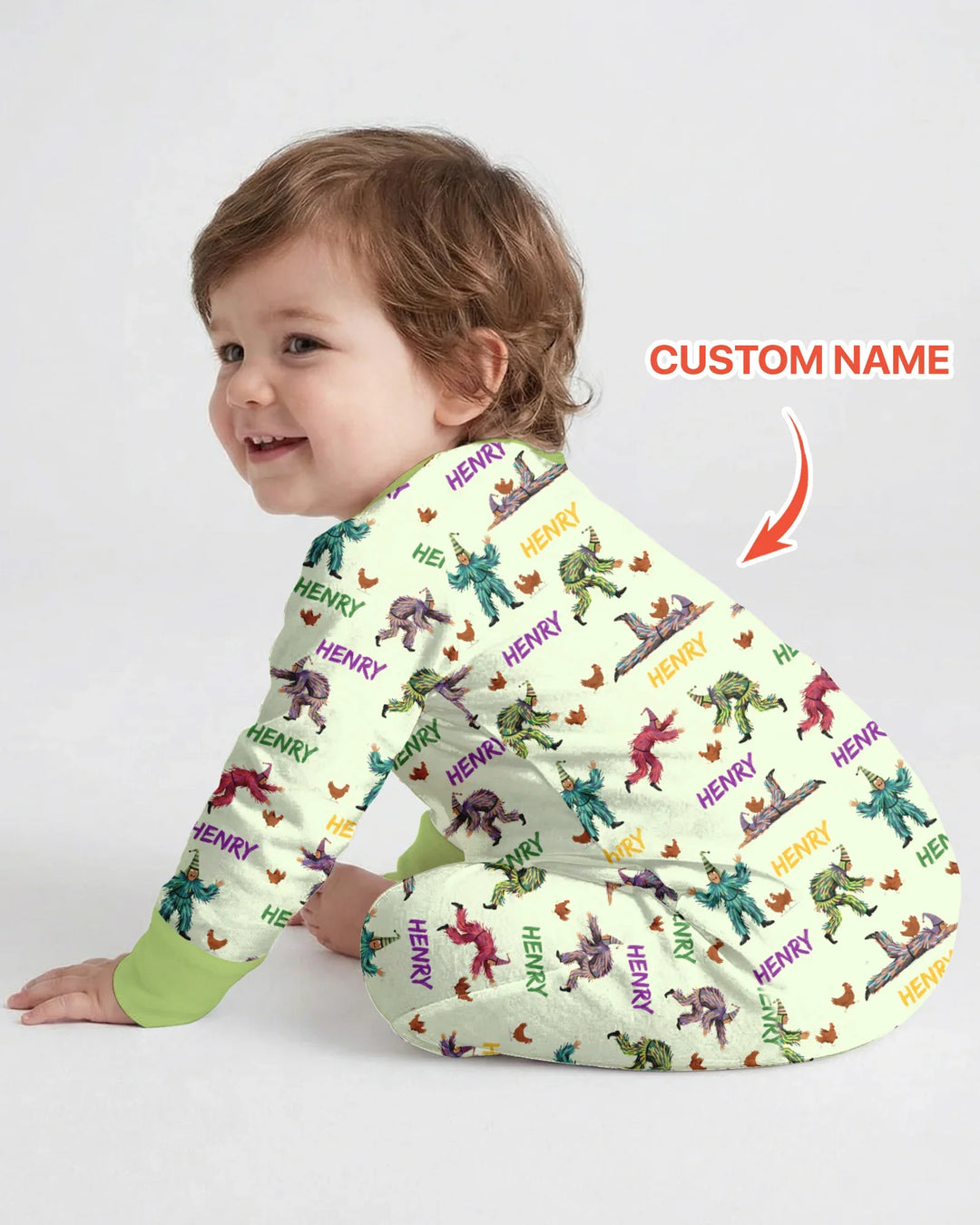 Custom Name Mardi Gras Chicken Chase Family Matching Bamboo Convertible Zippy
