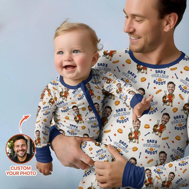 Custom Photo Dad's Grilling Buddy Family Matching Bamboo Convertible Zippy