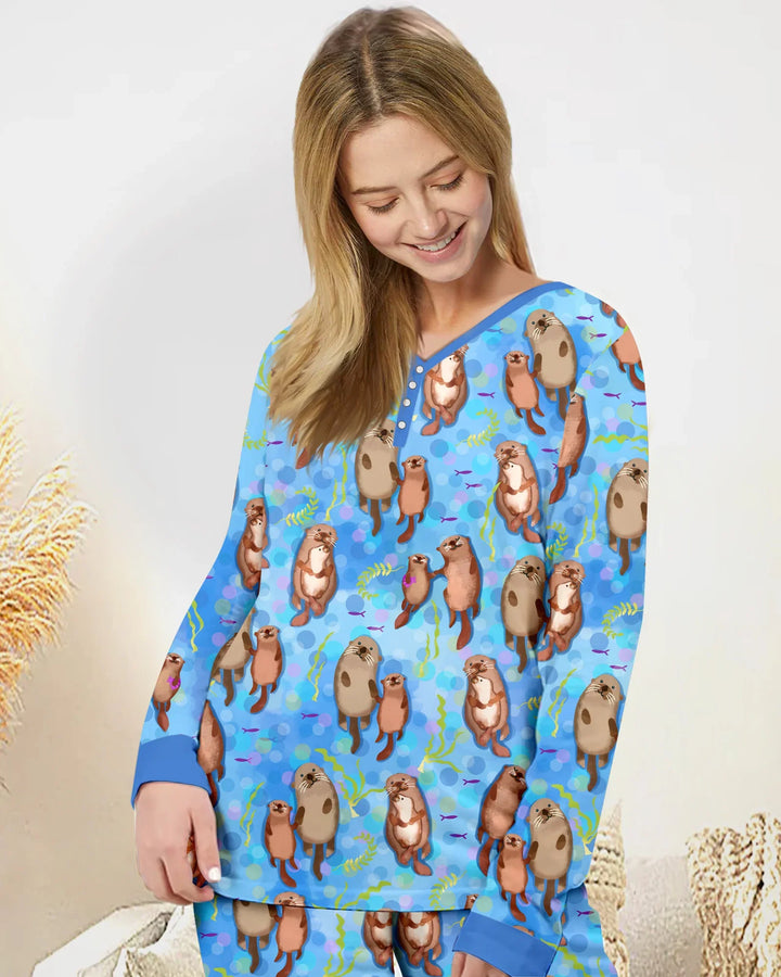 Otterly Together Bamboo Women Pajama Set