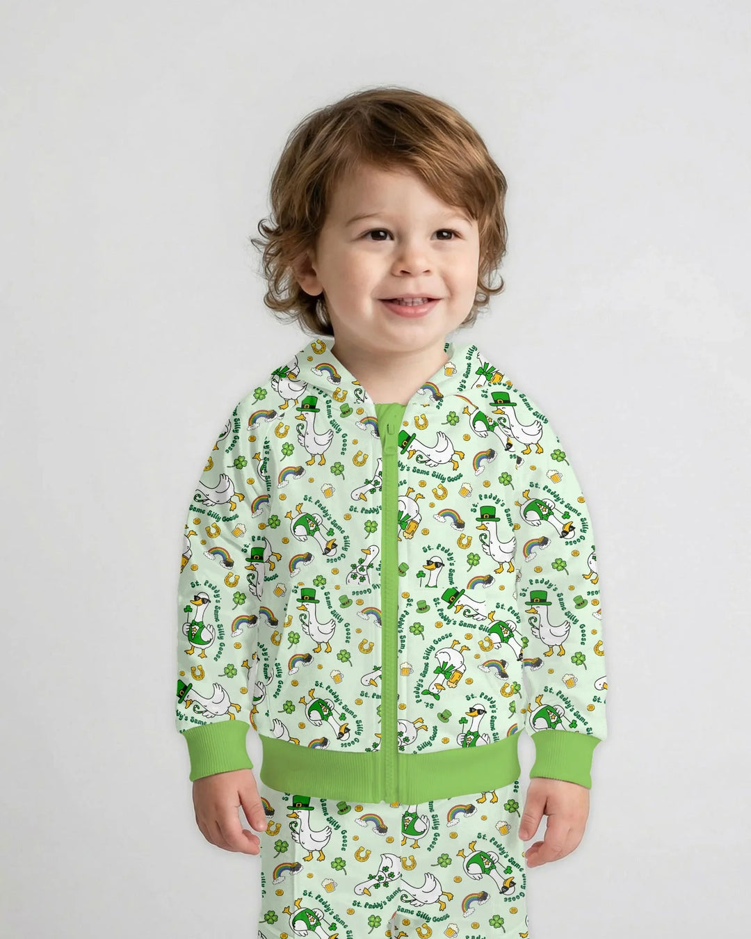 St. Patrick's Day Silly Goose Bamboo Zip Hoodie