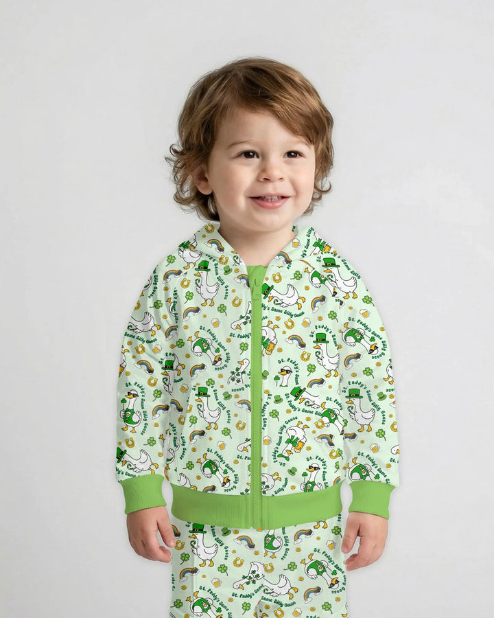 St. Patrick's Day Silly Goose Bamboo Zip Hoodie