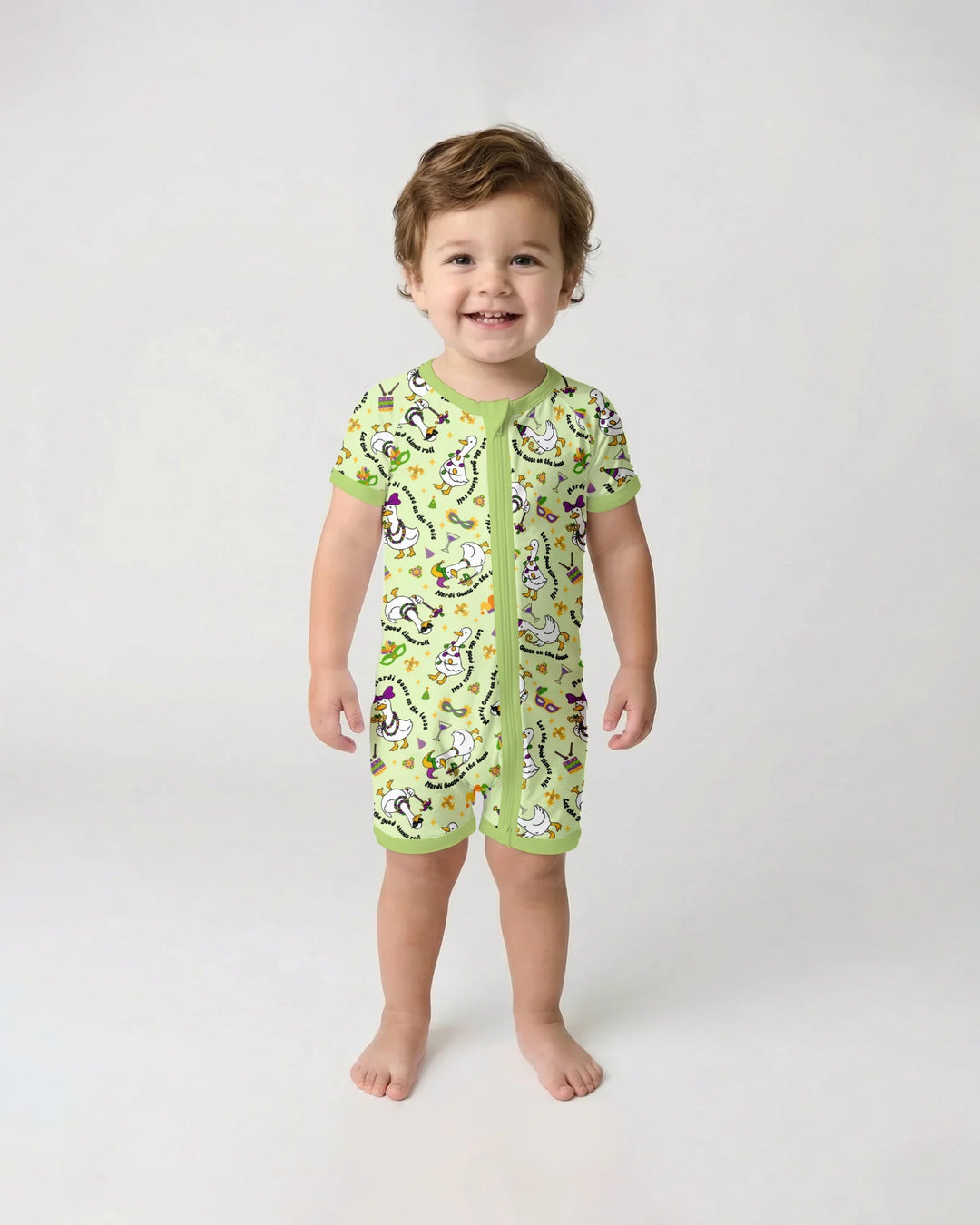 Mardi Gras Silly Goose Bamboo Shorty Zippy