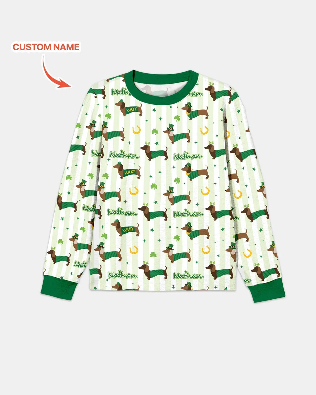 Lucky Dachshunds St. Patrick's Day Family Matching Bamboo Men's Pajama Set