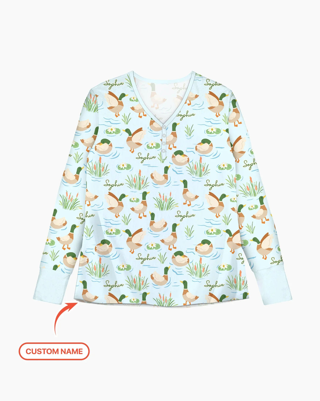 Personalized Mallard Duck Bamboo Women Pajama Set