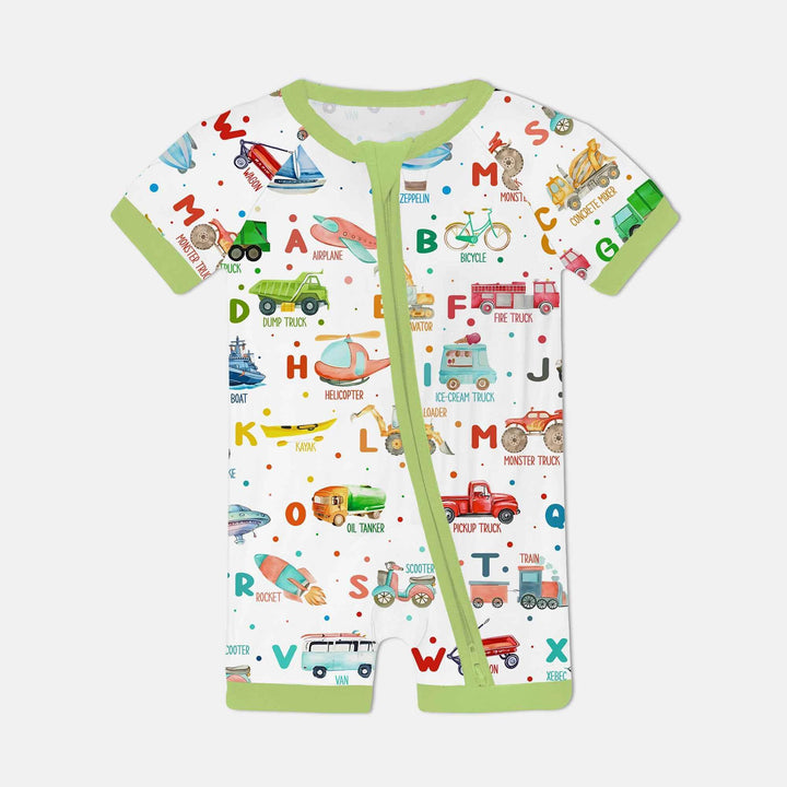 Transportation Alphabet Bamboo Shorty Zippy