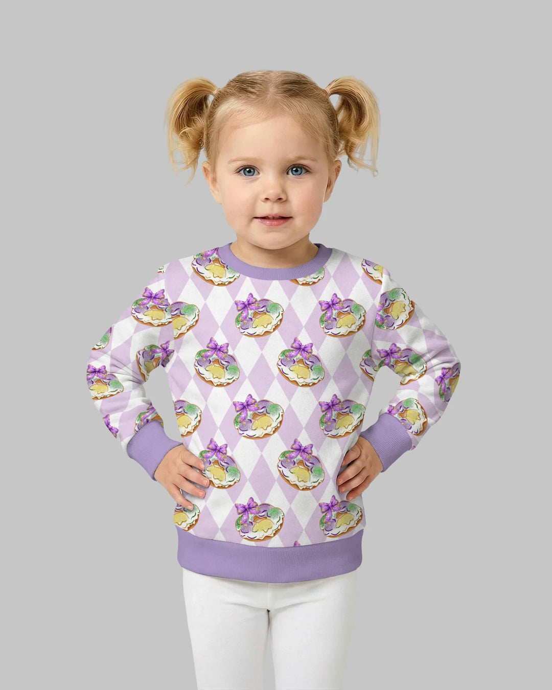 Mardi Gras Donut Bamboo Crewneck Sweatshirt