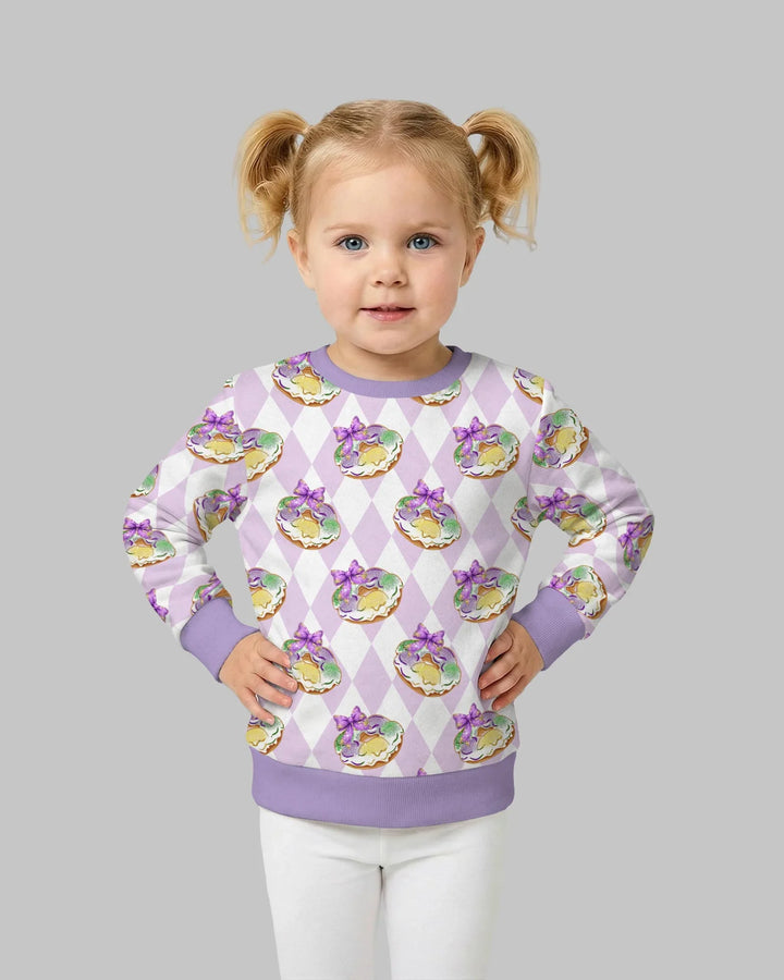 Mardi Gras Donut Bamboo Crewneck Sweatshirt