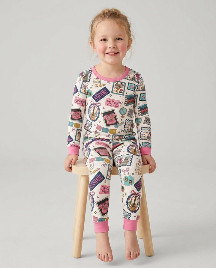 Happy Hispanic Heritage Month Bamboo Two Piece Long Sleeve Pajama Set