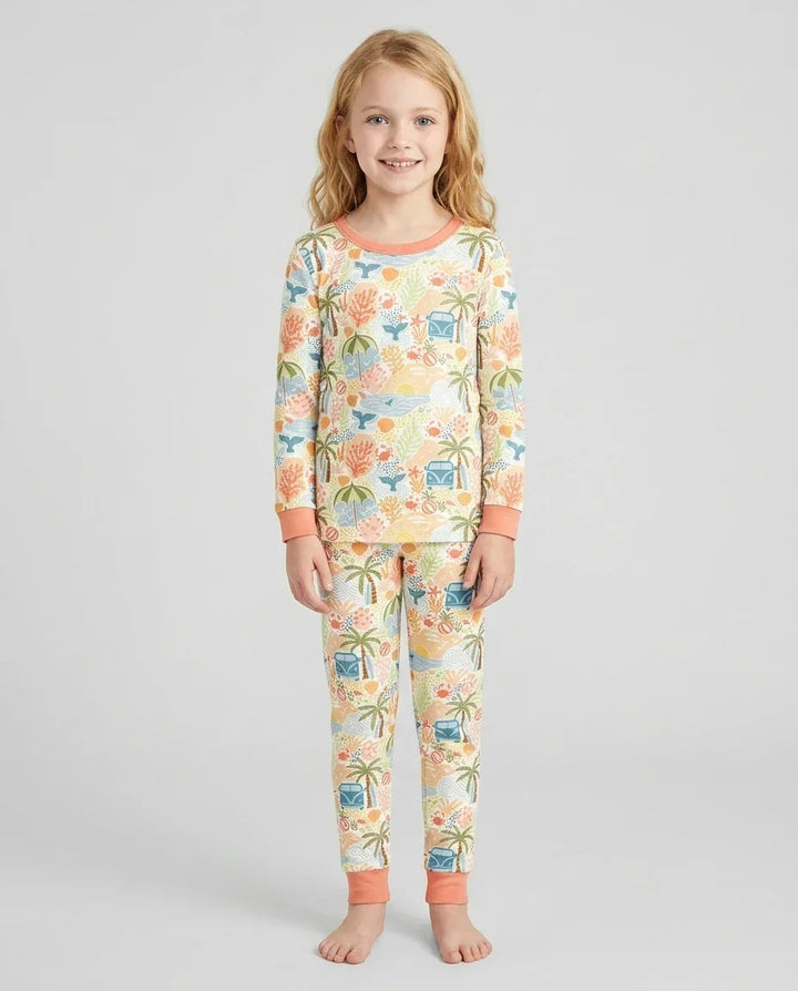 Beachy Boho Bamboo Two Piece Long Sleeve Pajama Set