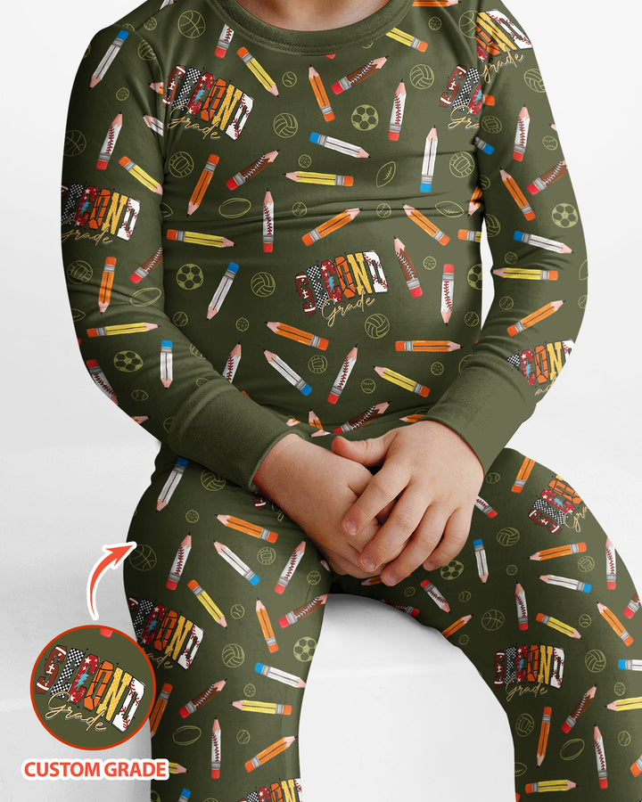 Sport Pre-K to Fourth Grade Bamboo Two Piece Long Sleeve Pajama Set