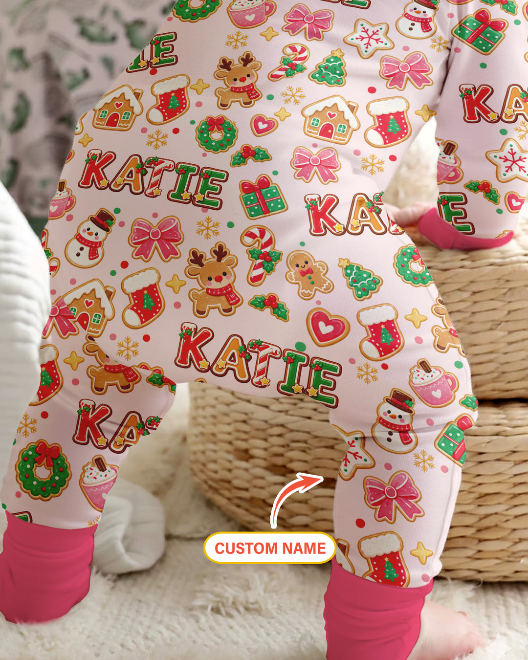 Pink GingerBread Custom Name Bamboo Convertible Zippy