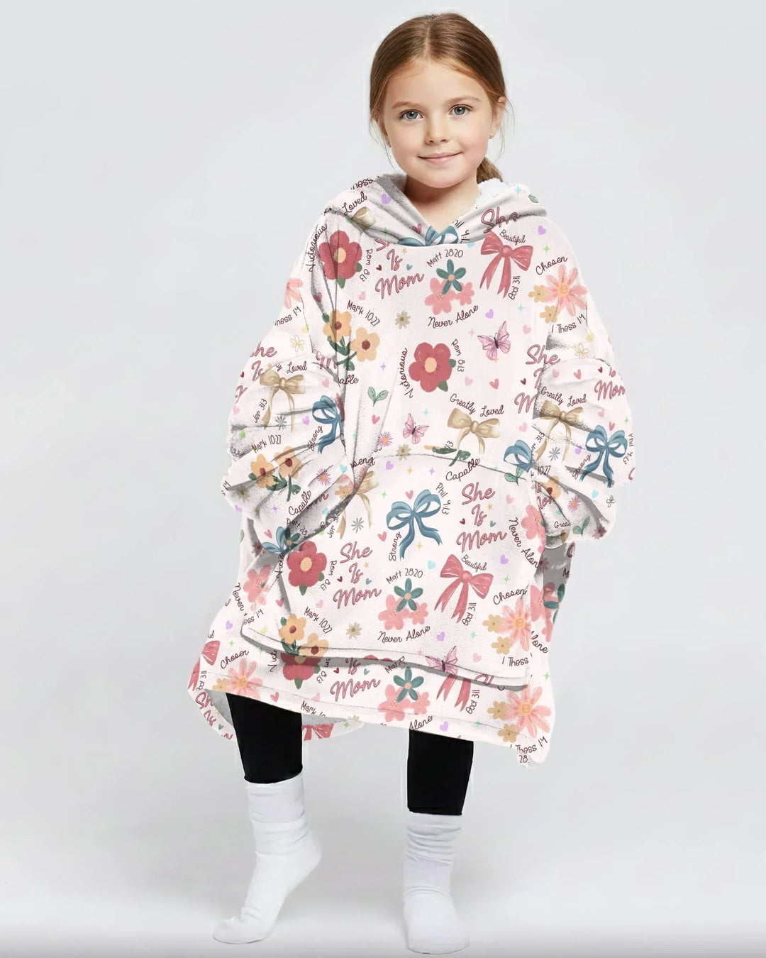 She Is Mom Wearable Bamboo Blanket Hoodie
