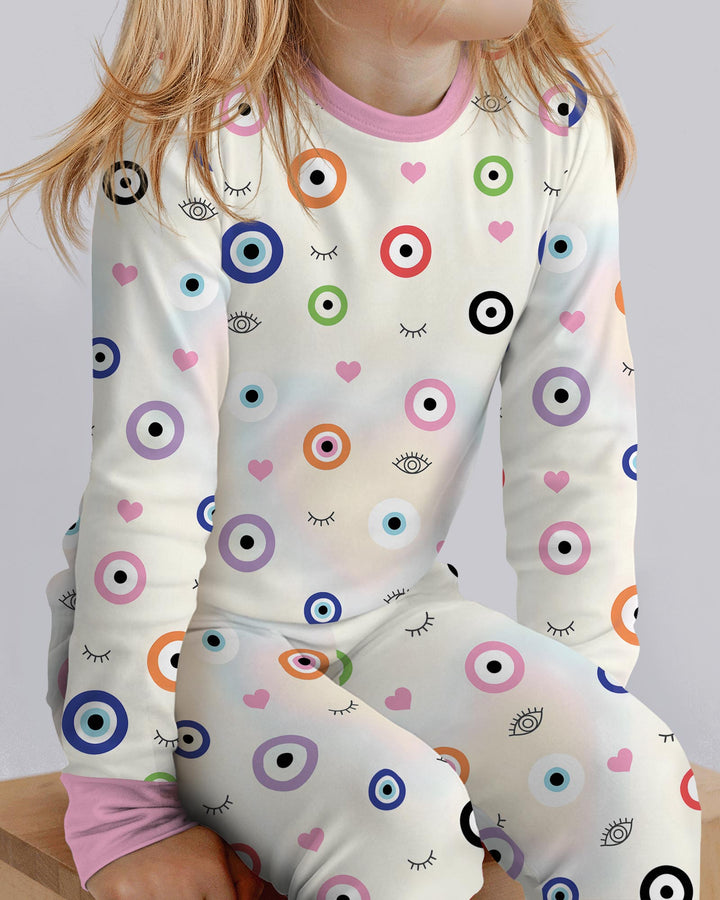 Evil Eye Bamboo Two Piece Long Sleeve Pajama Set