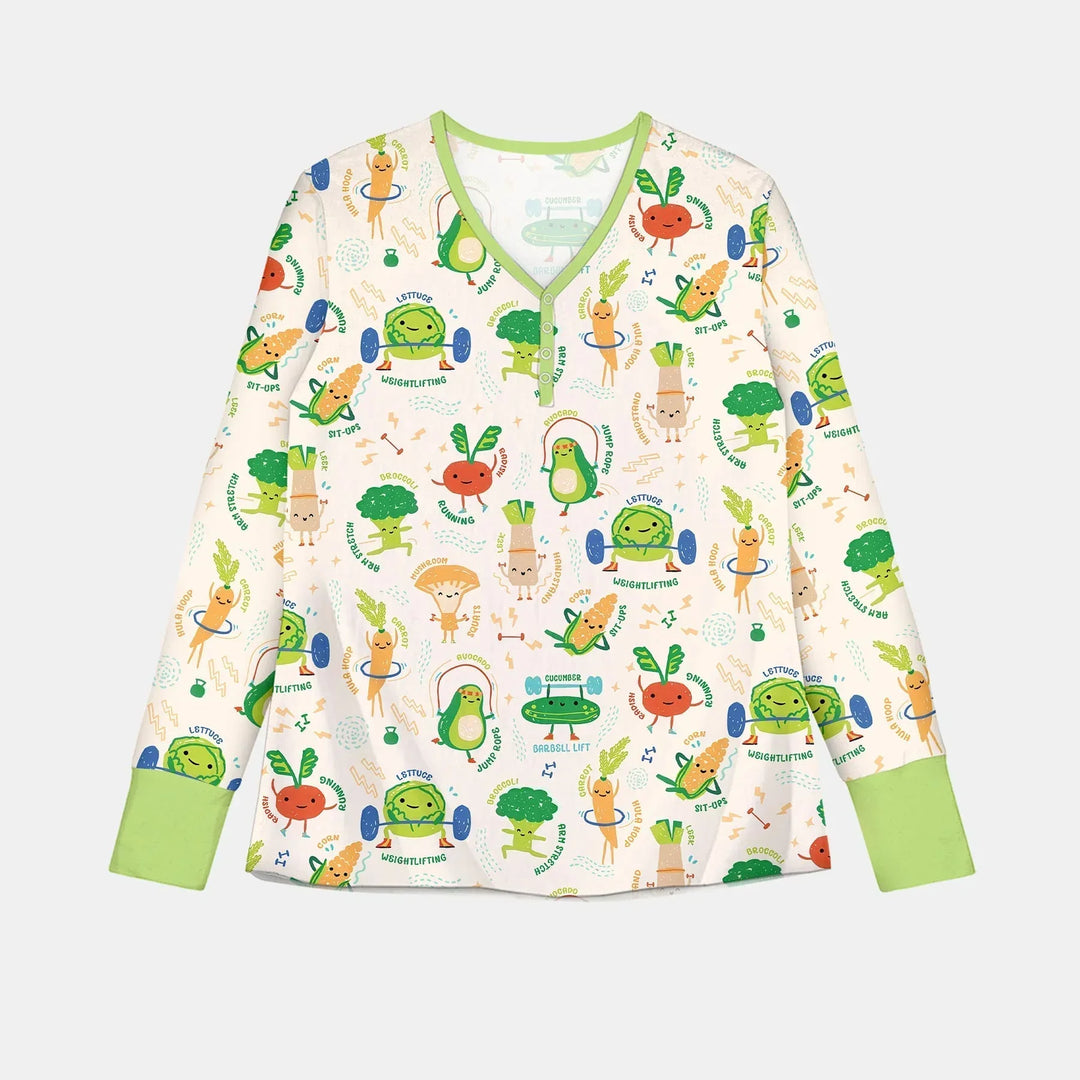 Exercise Veggie Bamboo Women Pajama Set