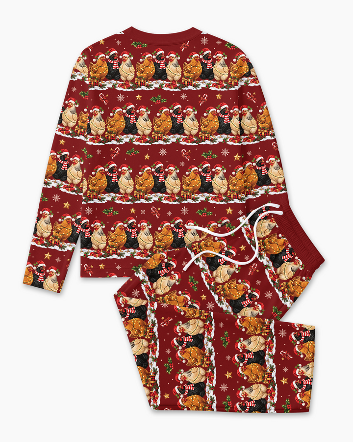 Farm Chicken Christmas Bamboo Men's Pajama Set