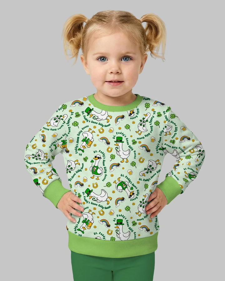 St. Patrick's Day Silly Goose Bamboo Crewneck Sweatshirt