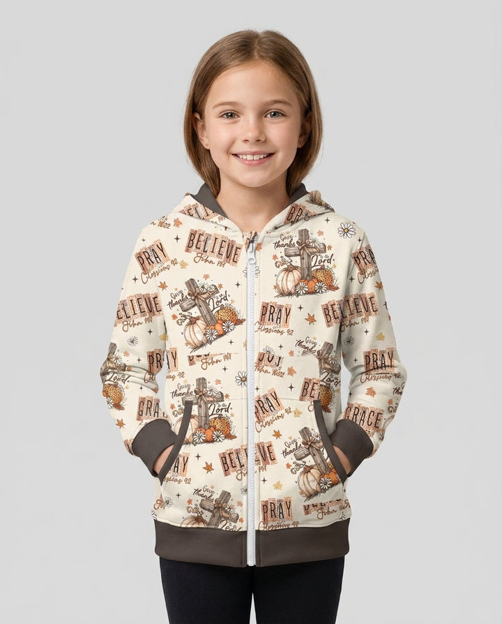 Floral Fall Give Thanks To The Lord Bamboo Zip Hoodie