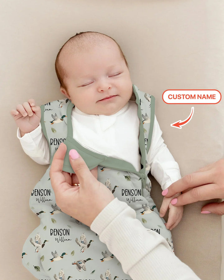Custom Name Mallard Duck Bamboo Sleep Bag