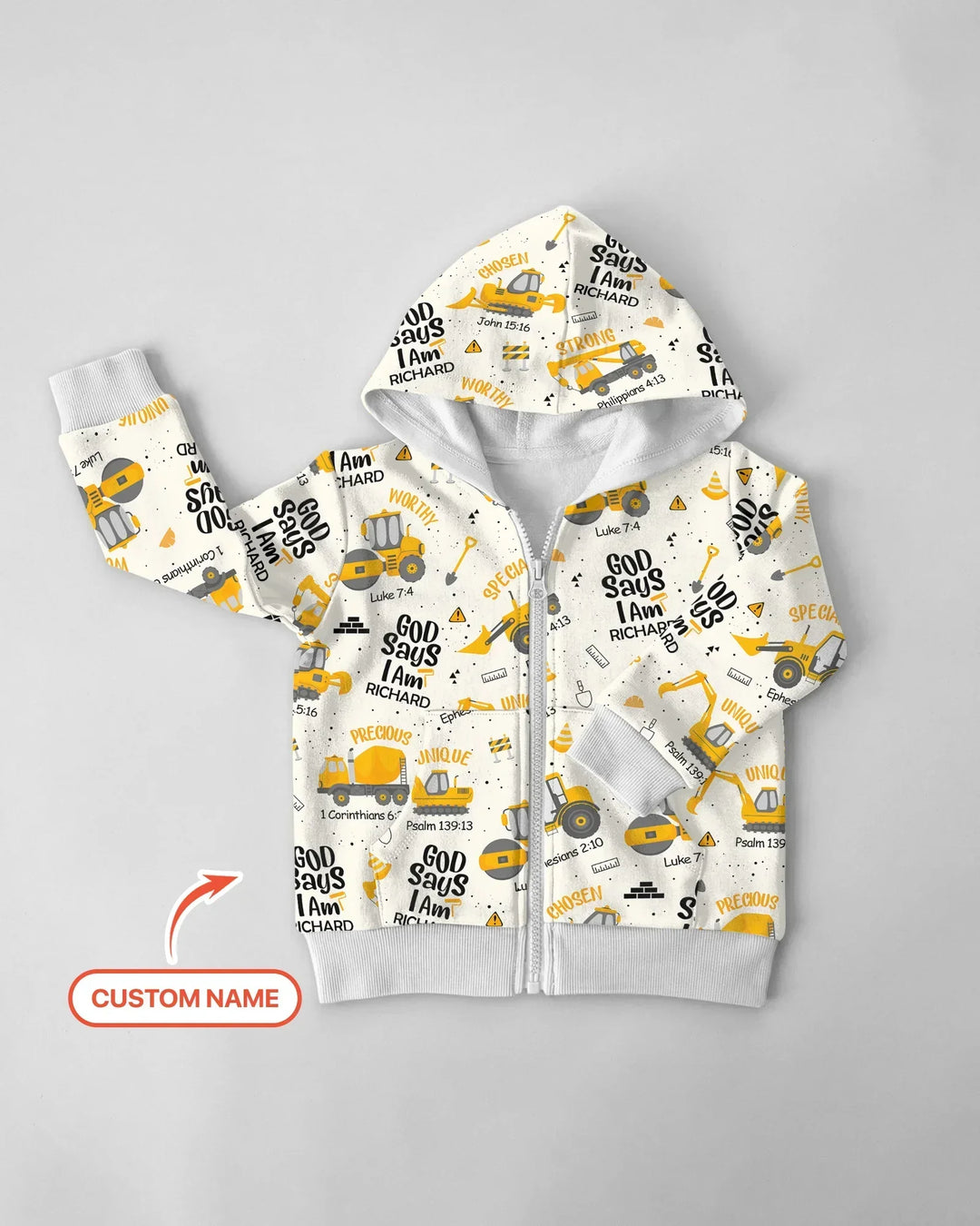 Custom Name God Says I Am Boy Bamboo Zip Hoodie