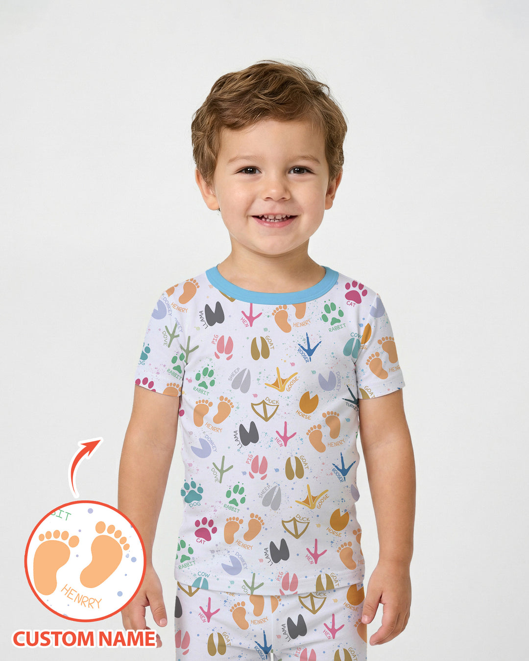 CUSTOM Template Bamboo Two Piece Short Sleeve Pyjamas Set