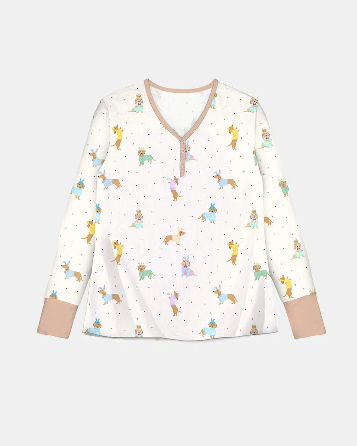 Easter Dachshund Bamboo Women Pajama Set