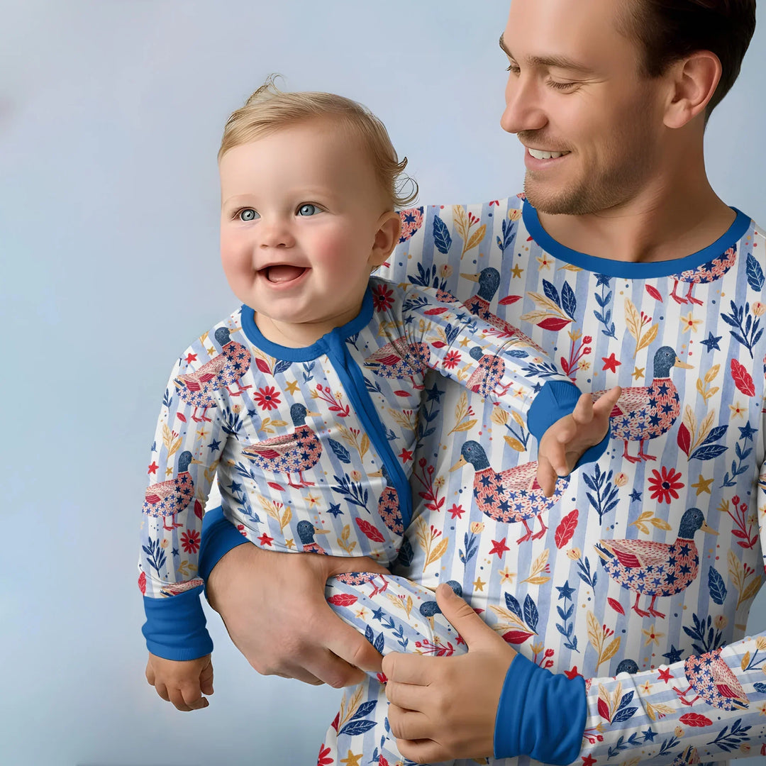 Patriotic Mallard Duck Bamboo Men's Pajama Set