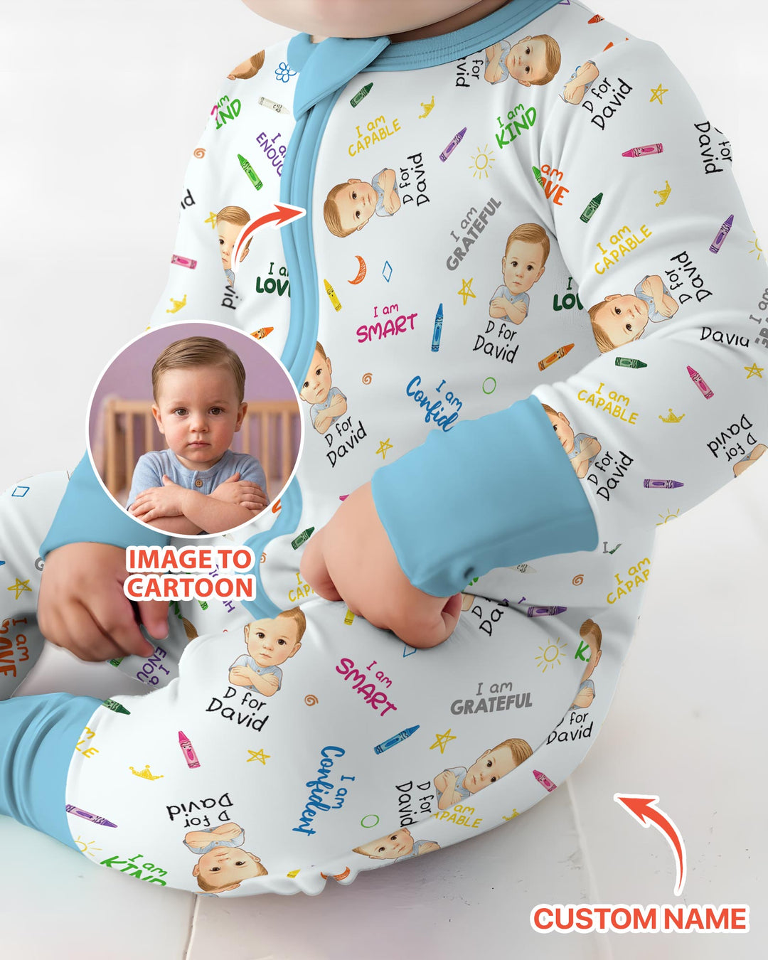 Kids Affirmations Custom  Bamboo Convertible Zippy