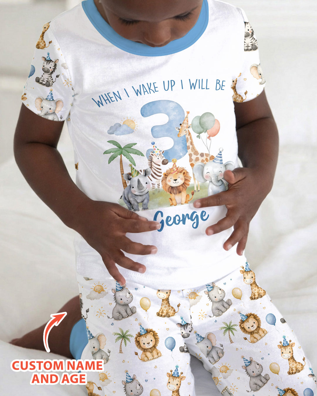 CUSTOM Template Bamboo Two Piece Short Sleeve Pyjamas Set