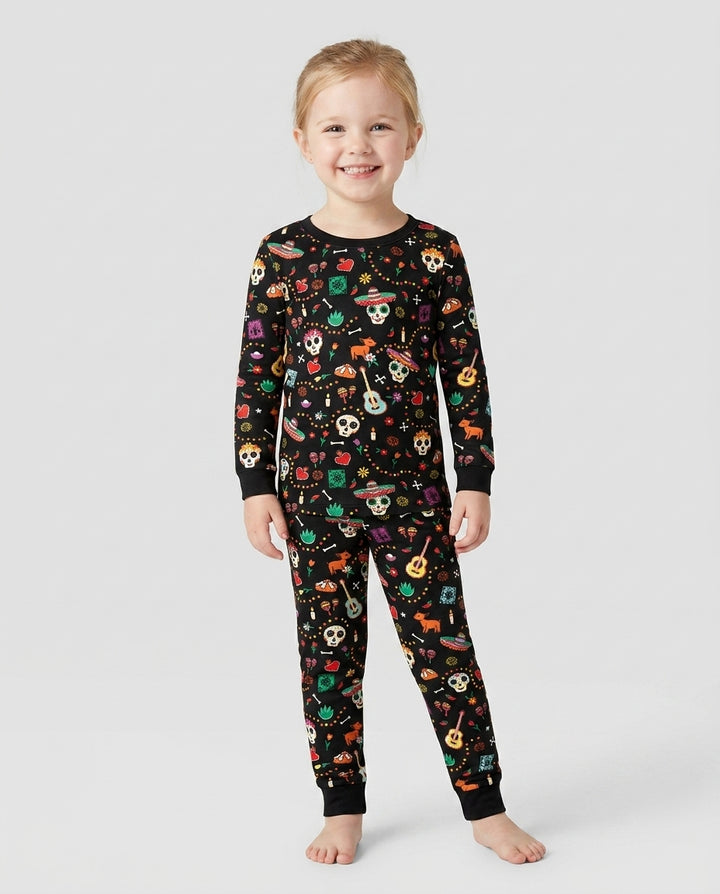 Day of the Dead Bamboo Two Piece Long Sleeve Pajama Set