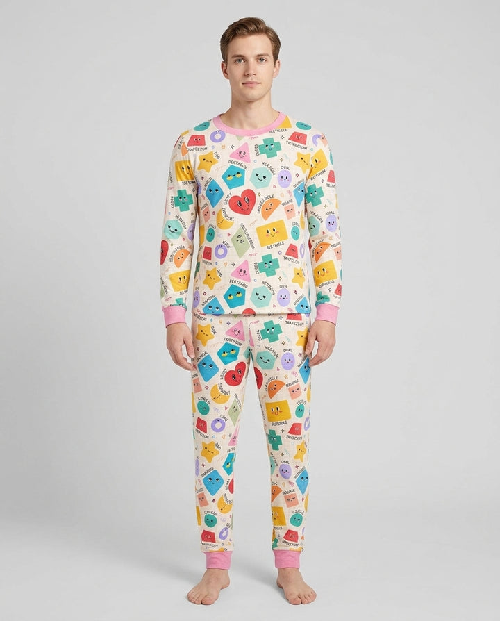 Happy Shape Squad Family Matching Bamboo Men's Pajama Set
