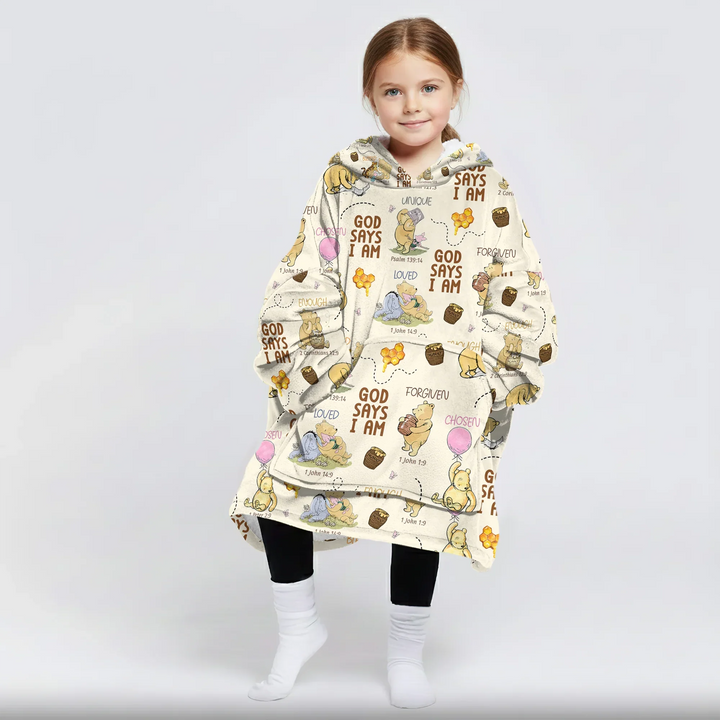 God Says I Am Little Blessings Bamboo Blanket Hoodie