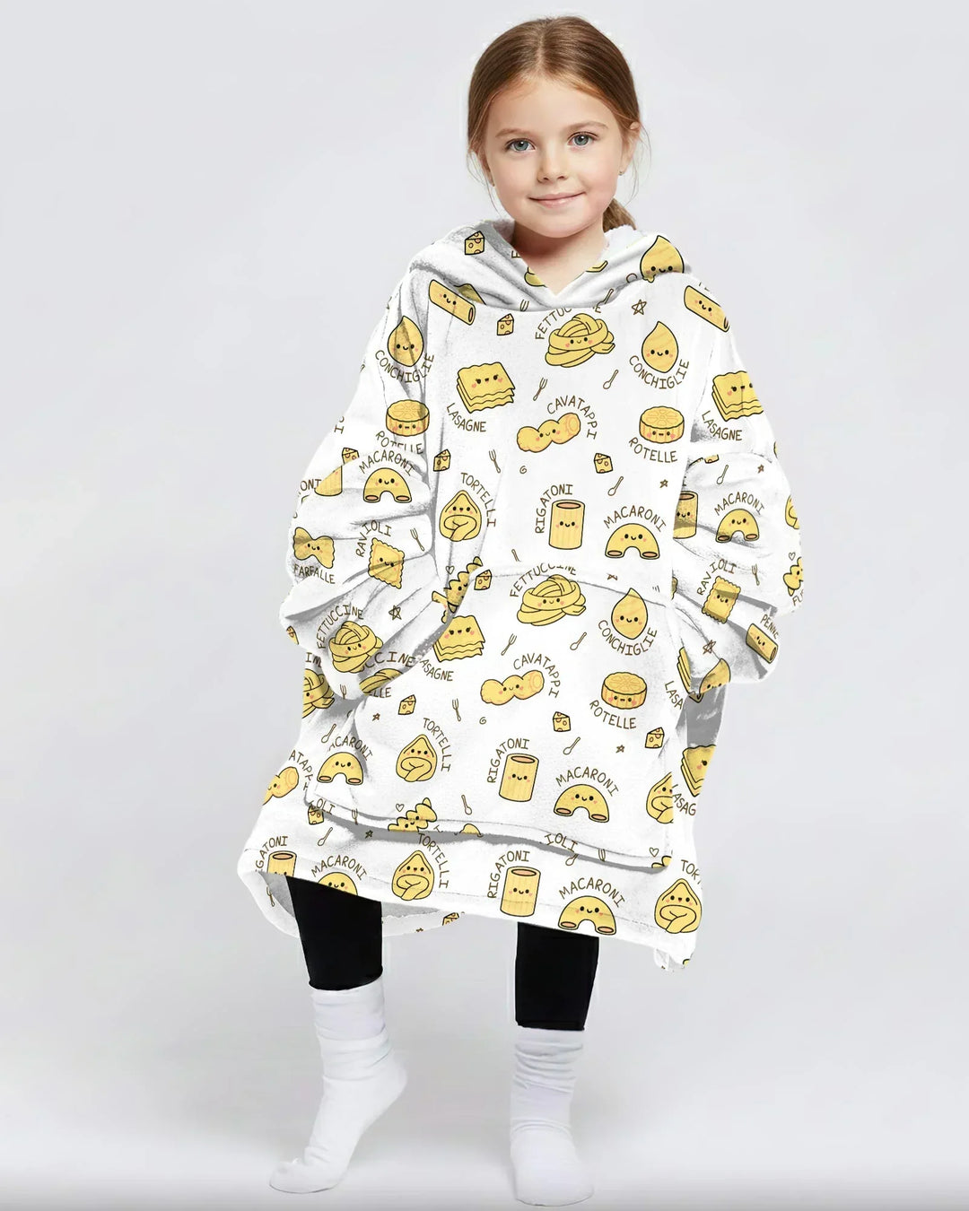 Kawaii Pasta Wearable Bamboo Blanket Hoodie