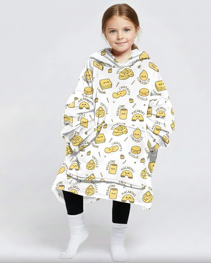 Kawaii Pasta Wearable Bamboo Blanket Hoodie
