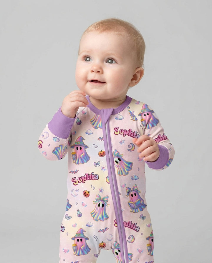 Holographic Cute Ghost Bamboo Convertible Zippy