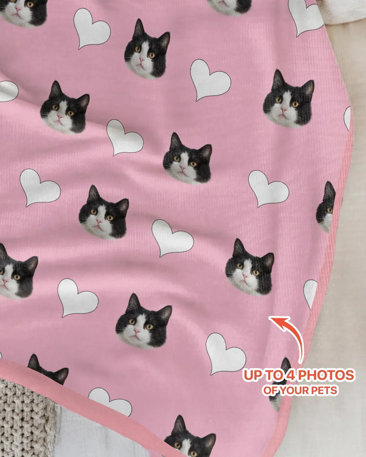 Custom Name and Pet Photos Bamboo Blanket