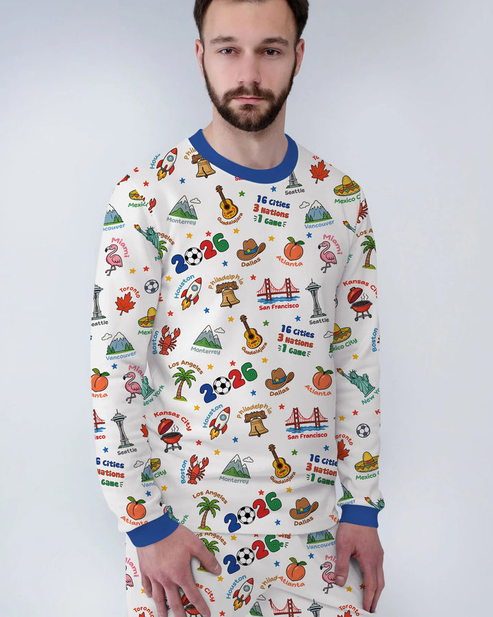 Soccer Cup Host Cities 2026 Bamboo Men's Pajama Set