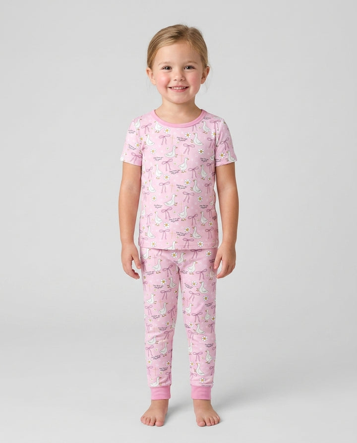 Jesus Loves You Silly Goose Bamboo Two Piece Short Sleeve Pajama Set
