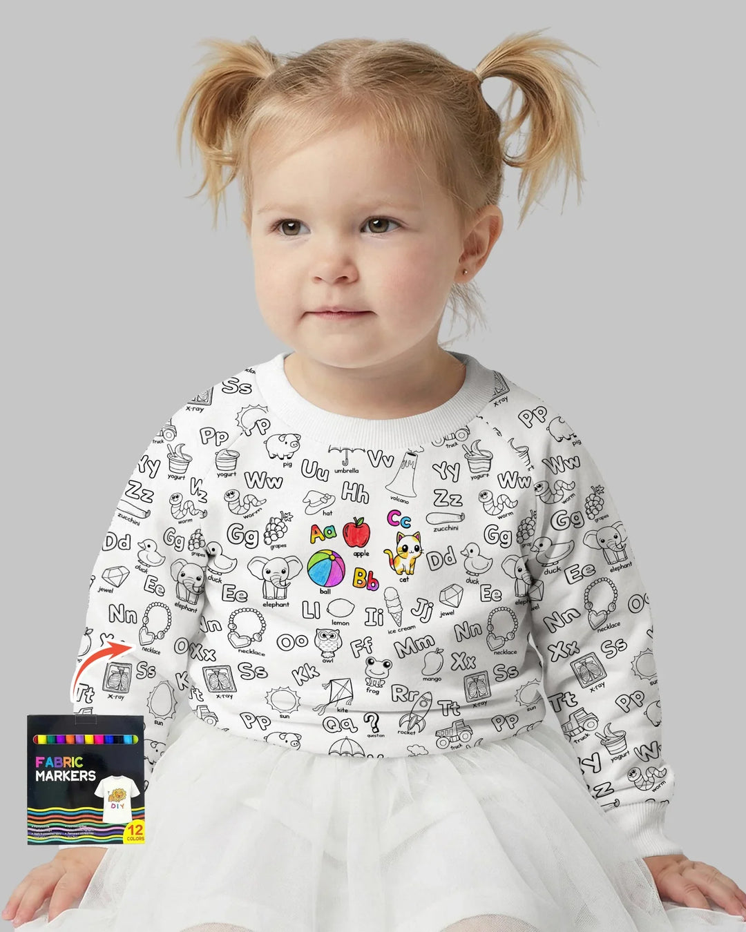 All Colorable Alphabet Bamboo Crewneck Sweatshirt