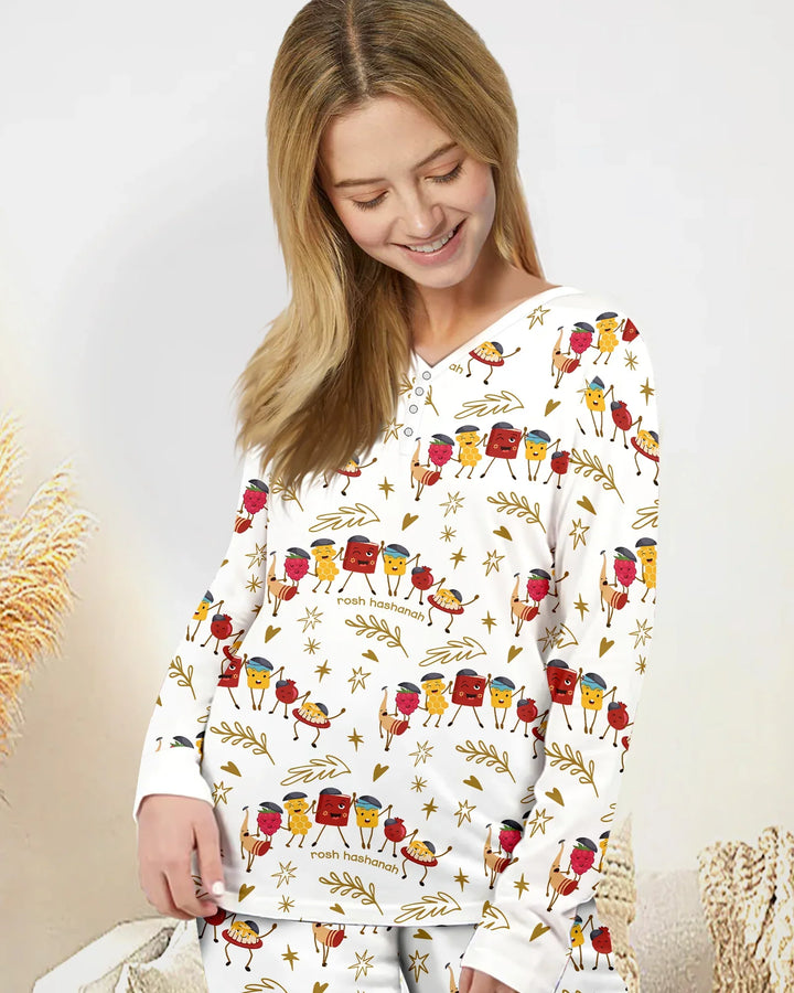 Let's Celebrate Rosh Hashanah Bamboo Women Pajama Set